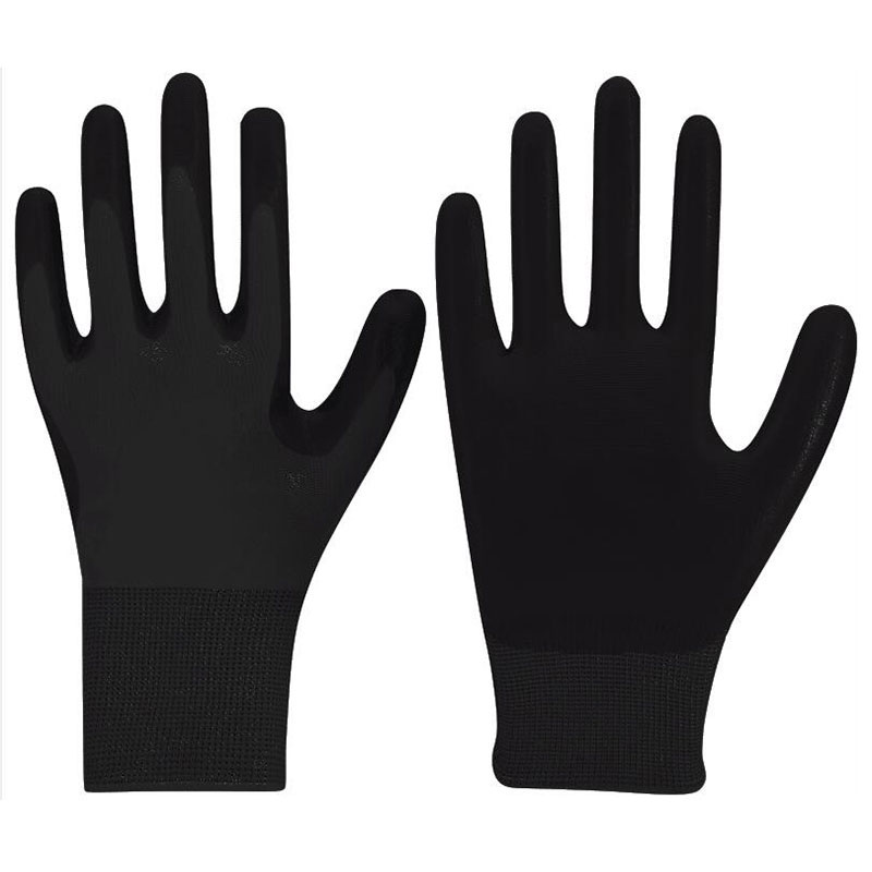 Model# DSGN02 13g Black Polyester with Black Nitrile Palm Coated Gloves