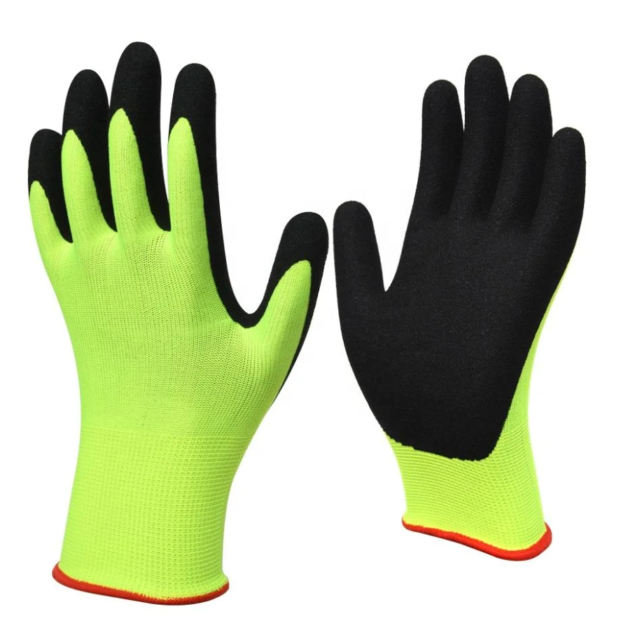 Model# DSGN05 13g Polyester liner with Sandy Nitrile Palm Coated Gloves
