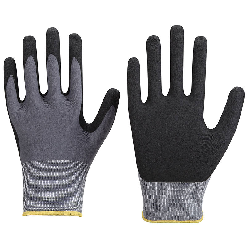 Model# DSGN06 15g Spandex & Nylon liner, Microfoam Bi-polymer Nitrile Coated Gloves